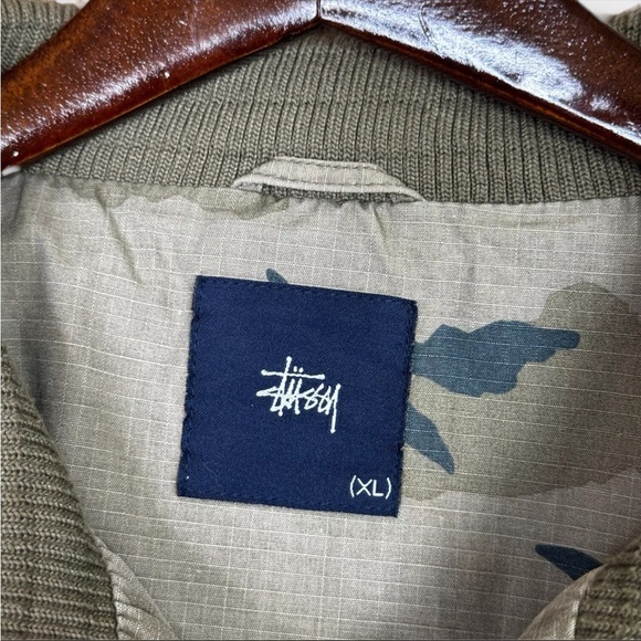 Vtg Stussy Full Zip Camo Jacket Men’s XL Green Long Sleeve Preppy Street Wear - Picture 5 of 12